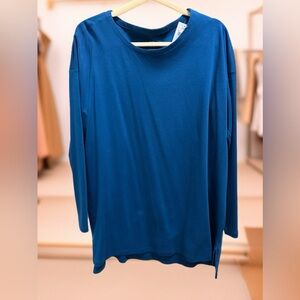 J.Jill Simply Supima Cotton Crew-Neck Tunic Top Blue Size L